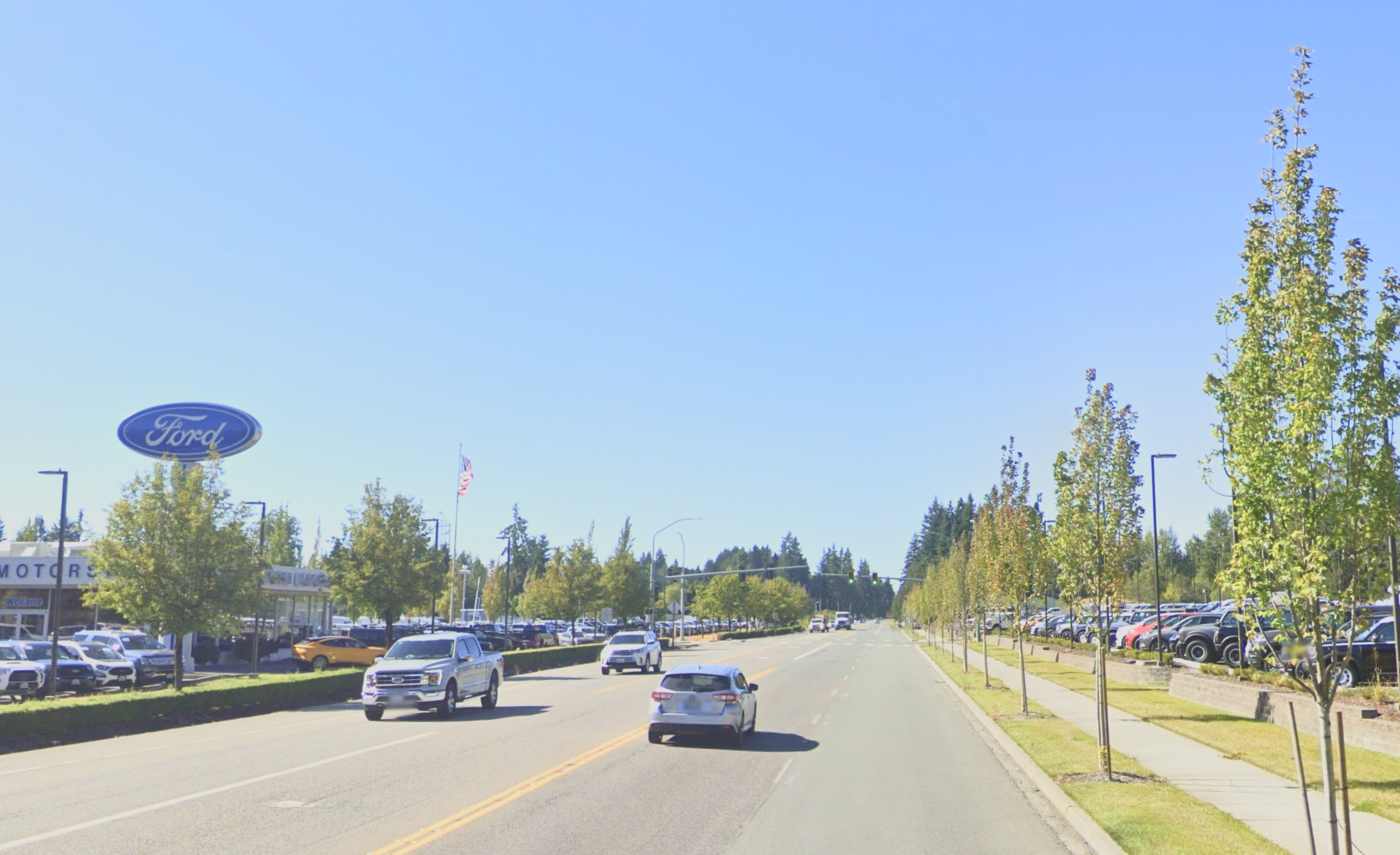 Image of street view looking north along Bickford Avenue.